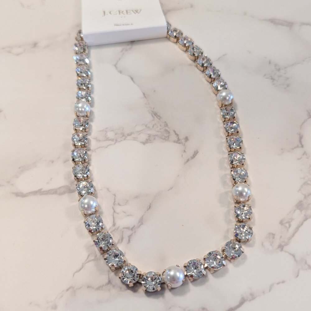 J.Crew Factory Crystal and Pearl Statement Necklace - Picture 4 of 5